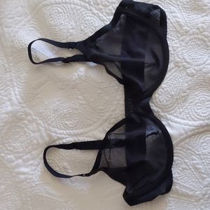 Cuup The Plunge black mesh bra 36C